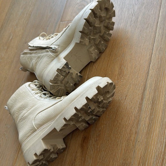 Sam Edelman Garret 8.5 leather combat work moto boots light tan ivory timberland - Picture 7 of 7